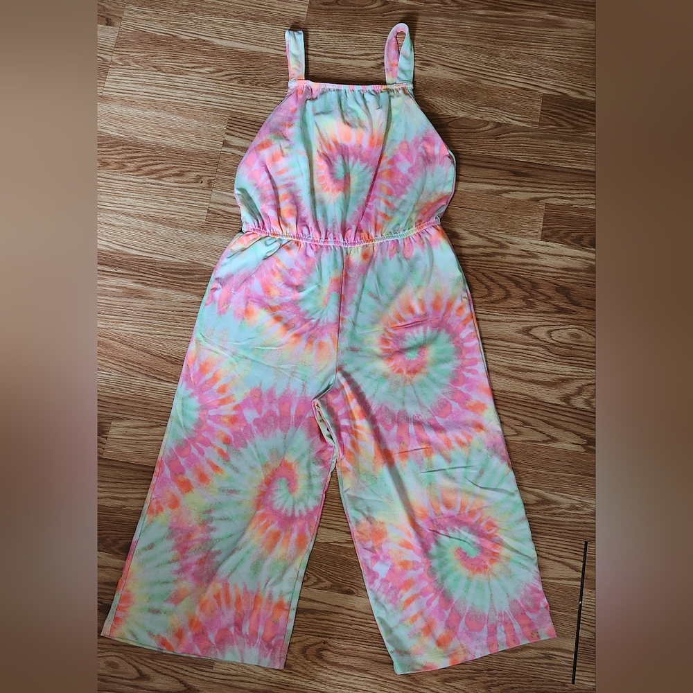 Colorful Tie-Dye Kids Jumpsuit 10/12